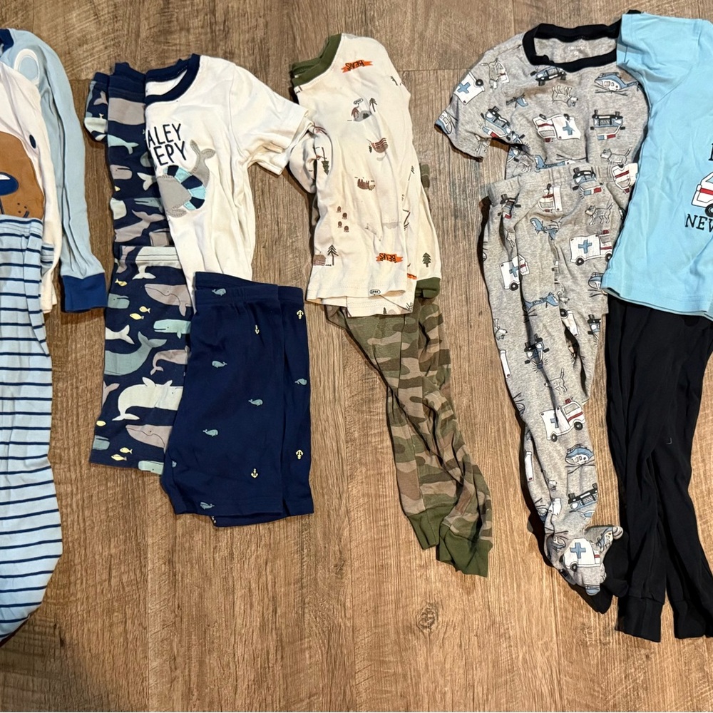 Carter's Multi-Pack Boys Pajama Set in Navy, Blue, White, Green, Gray